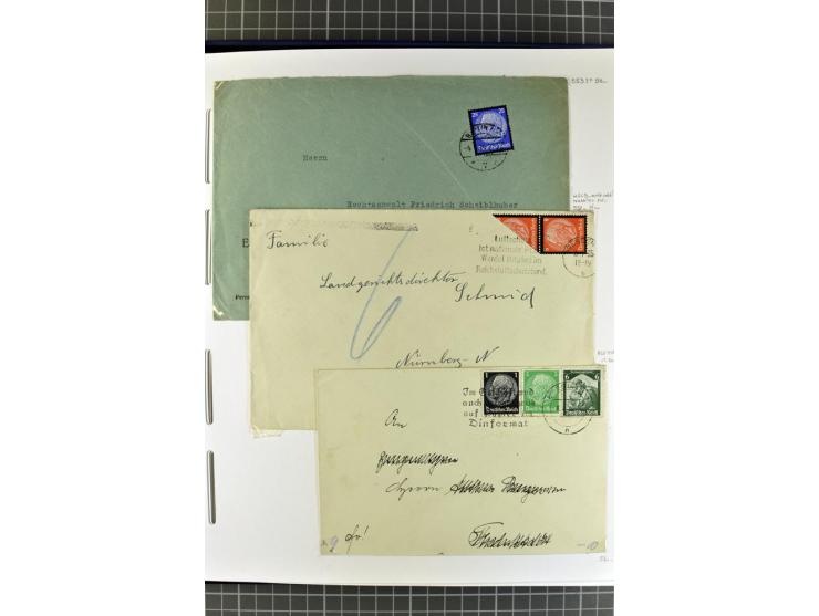 1872/1945, umfangreiche Sammlung Briefe und Karten ab Brustschilde mit nachverwendeten Stempeln, Hufeisenstempeln, des Weiter
