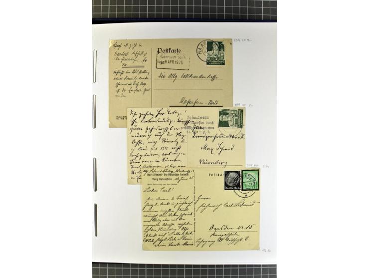 1872/1945, umfangreiche Sammlung Briefe und Karten ab Brustschilde mit nachverwendeten Stempeln, Hufeisenstempeln, des Weiter