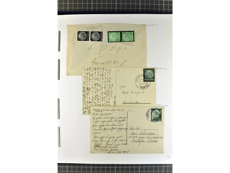 1872/1945, umfangreiche Sammlung Briefe und Karten ab Brustschilde mit nachverwendeten Stempeln, Hufeisenstempeln, des Weiter