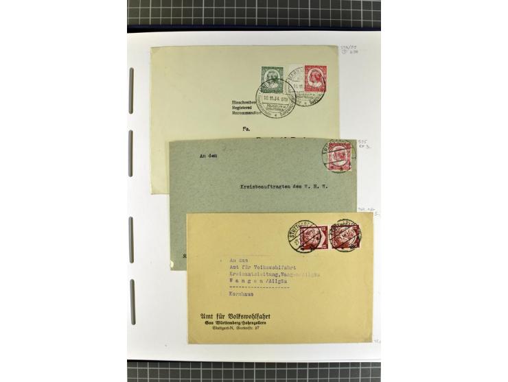 1872/1945, umfangreiche Sammlung Briefe und Karten ab Brustschilde mit nachverwendeten Stempeln, Hufeisenstempeln, des Weiter