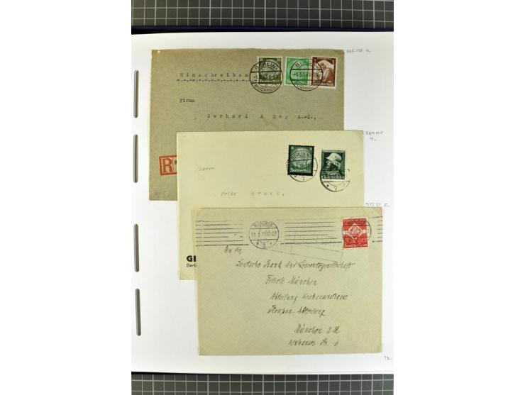 1872/1945, umfangreiche Sammlung Briefe und Karten ab Brustschilde mit nachverwendeten Stempeln, Hufeisenstempeln, des Weiter