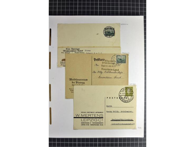 1872/1945, umfangreiche Sammlung Briefe und Karten ab Brustschilde mit nachverwendeten Stempeln, Hufeisenstempeln, des Weiter