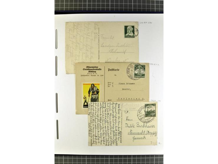1872/1945, umfangreiche Sammlung Briefe und Karten ab Brustschilde mit nachverwendeten Stempeln, Hufeisenstempeln, des Weiter