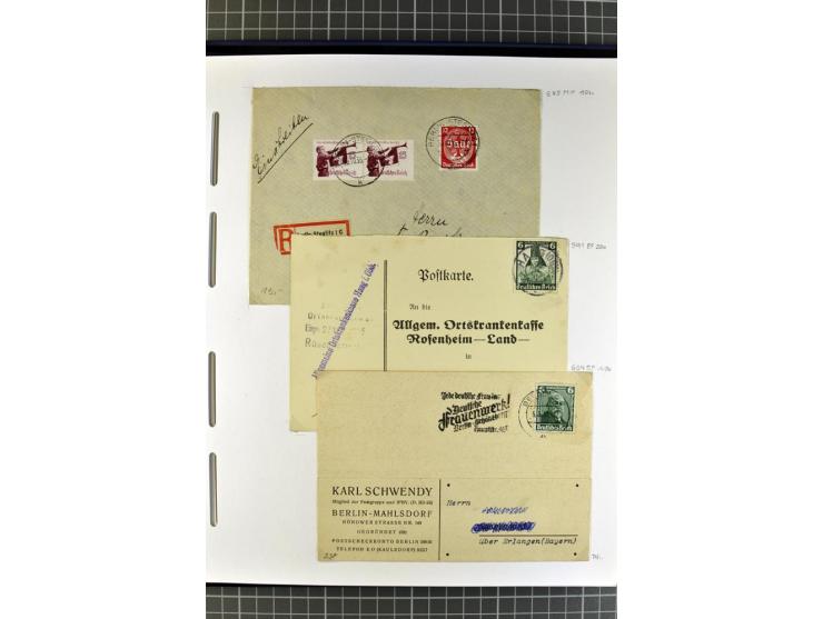 1872/1945, umfangreiche Sammlung Briefe und Karten ab Brustschilde mit nachverwendeten Stempeln, Hufeisenstempeln, des Weiter