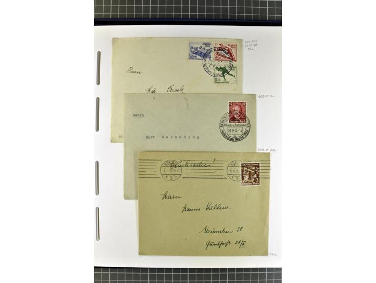 1872/1945, umfangreiche Sammlung Briefe und Karten ab Brustschilde mit nachverwendeten Stempeln, Hufeisenstempeln, des Weiter