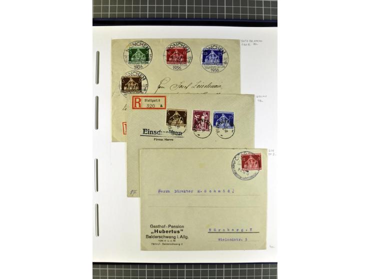 1872/1945, umfangreiche Sammlung Briefe und Karten ab Brustschilde mit nachverwendeten Stempeln, Hufeisenstempeln, des Weiter