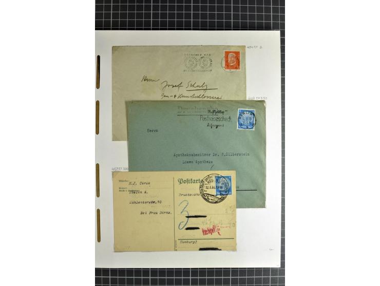 1872/1945, umfangreiche Sammlung Briefe und Karten ab Brustschilde mit nachverwendeten Stempeln, Hufeisenstempeln, des Weiter
