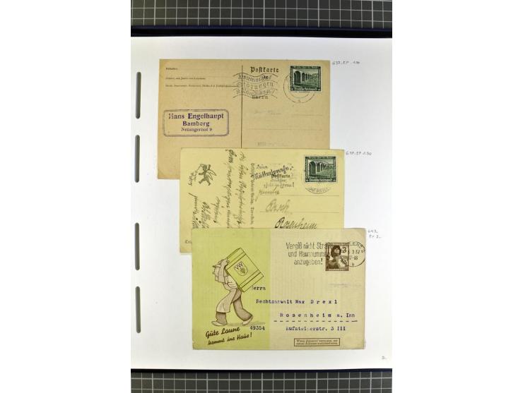 1872/1945, umfangreiche Sammlung Briefe und Karten ab Brustschilde mit nachverwendeten Stempeln, Hufeisenstempeln, des Weiter