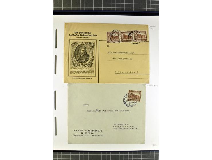 1872/1945, umfangreiche Sammlung Briefe und Karten ab Brustschilde mit nachverwendeten Stempeln, Hufeisenstempeln, des Weiter