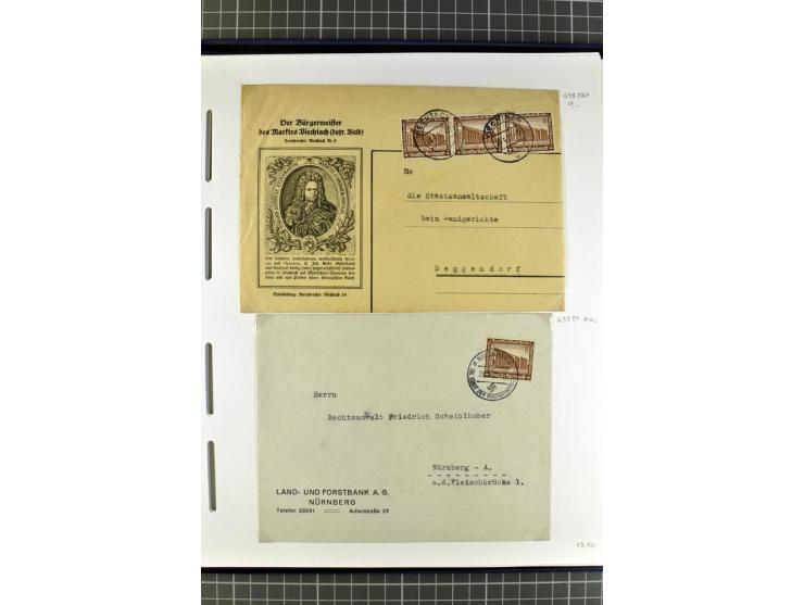 1872/1945, umfangreiche Sammlung Briefe und Karten ab Brustschilde mit nachverwendeten Stempeln, Hufeisenstempeln, des Weiter