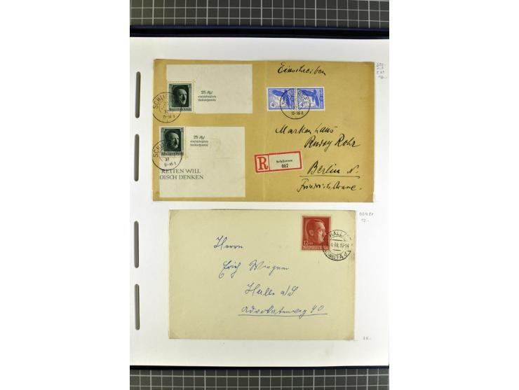 1872/1945, umfangreiche Sammlung Briefe und Karten ab Brustschilde mit nachverwendeten Stempeln, Hufeisenstempeln, des Weiter