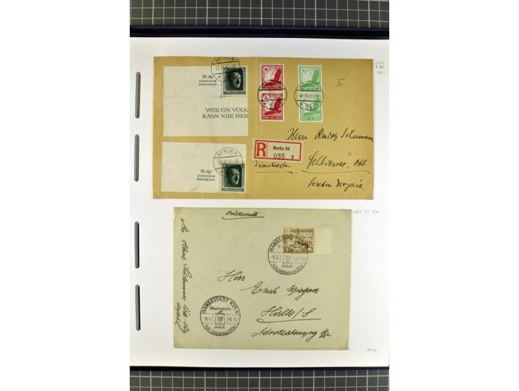 1872/1945, umfangreiche Sammlung Briefe und Karten ab Brustschilde mit nachverwendeten Stempeln, Hufeisenstempeln, des Weiter