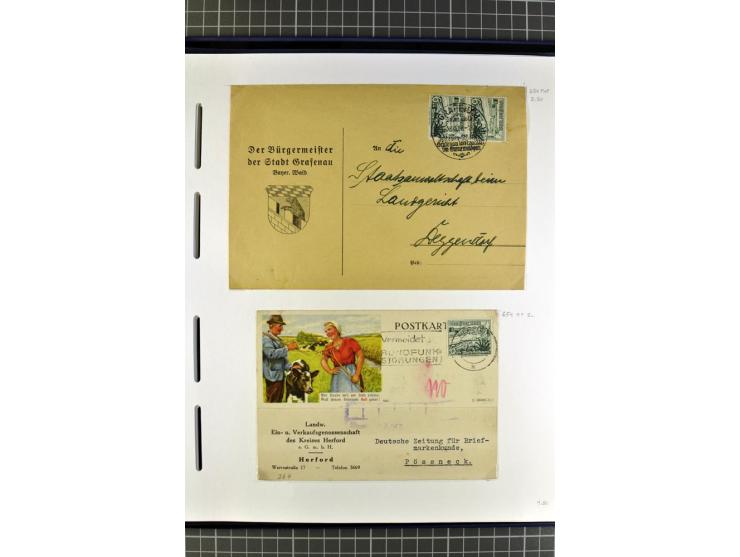 1872/1945, umfangreiche Sammlung Briefe und Karten ab Brustschilde mit nachverwendeten Stempeln, Hufeisenstempeln, des Weiter