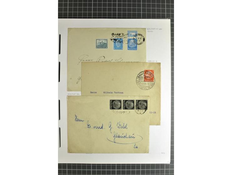 1872/1945, umfangreiche Sammlung Briefe und Karten ab Brustschilde mit nachverwendeten Stempeln, Hufeisenstempeln, des Weiter