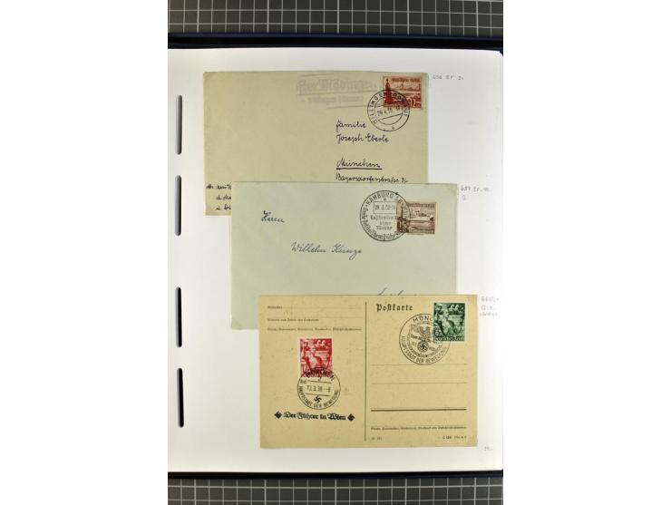 1872/1945, umfangreiche Sammlung Briefe und Karten ab Brustschilde mit nachverwendeten Stempeln, Hufeisenstempeln, des Weiter