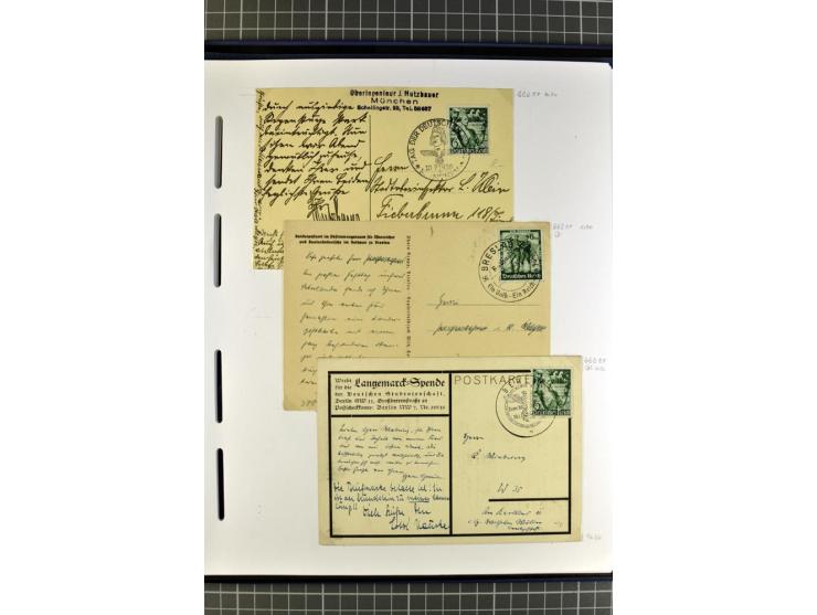 1872/1945, umfangreiche Sammlung Briefe und Karten ab Brustschilde mit nachverwendeten Stempeln, Hufeisenstempeln, des Weiter