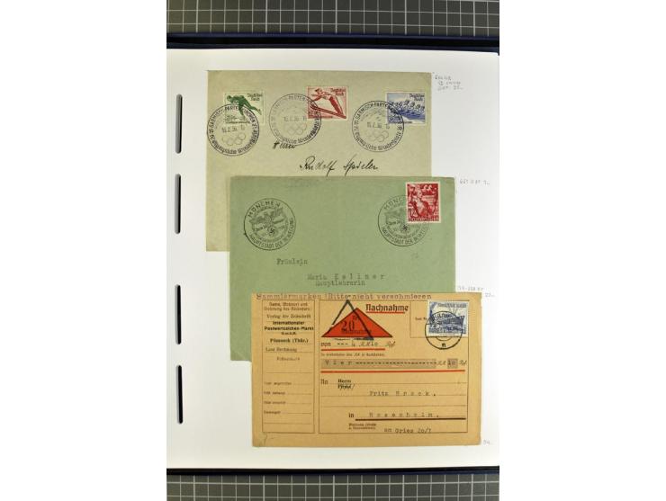 1872/1945, umfangreiche Sammlung Briefe und Karten ab Brustschilde mit nachverwendeten Stempeln, Hufeisenstempeln, des Weiter