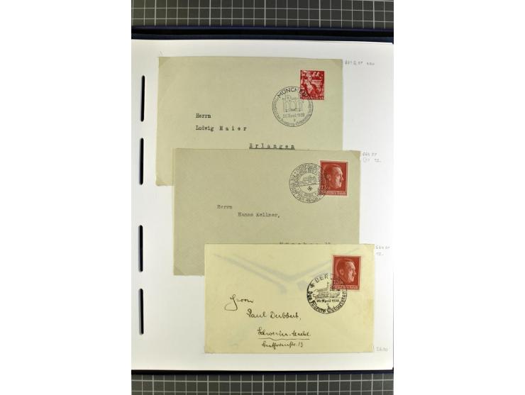 1872/1945, umfangreiche Sammlung Briefe und Karten ab Brustschilde mit nachverwendeten Stempeln, Hufeisenstempeln, des Weiter