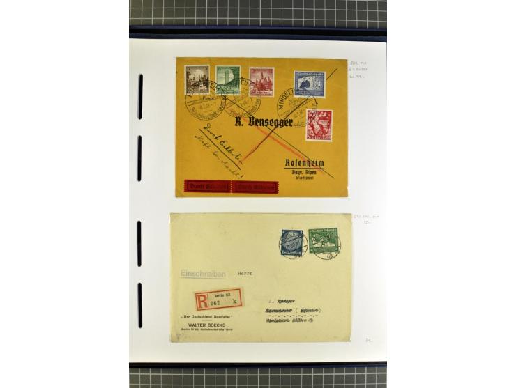 1872/1945, umfangreiche Sammlung Briefe und Karten ab Brustschilde mit nachverwendeten Stempeln, Hufeisenstempeln, des Weiter