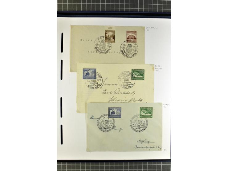 1872/1945, umfangreiche Sammlung Briefe und Karten ab Brustschilde mit nachverwendeten Stempeln, Hufeisenstempeln, des Weiter