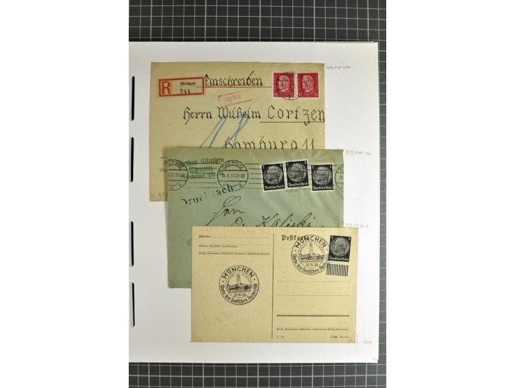1872/1945, umfangreiche Sammlung Briefe und Karten ab Brustschilde mit nachverwendeten Stempeln, Hufeisenstempeln, des Weiter