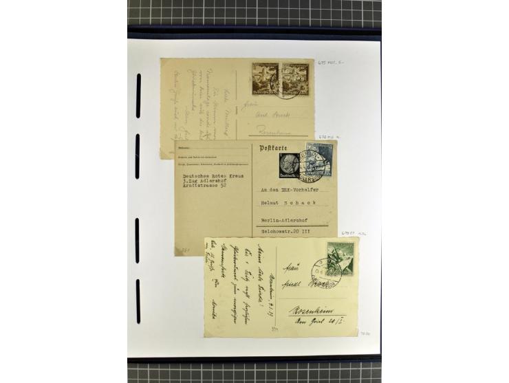 1872/1945, umfangreiche Sammlung Briefe und Karten ab Brustschilde mit nachverwendeten Stempeln, Hufeisenstempeln, des Weiter