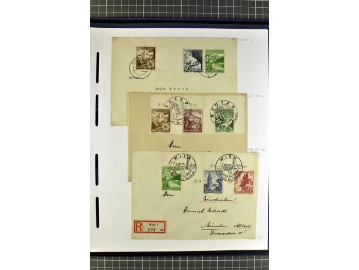 1872/1945, umfangreiche Sammlung Briefe und Karten ab Brustschilde mit nachverwendeten Stempeln, Hufeisenstempeln, des Weiter