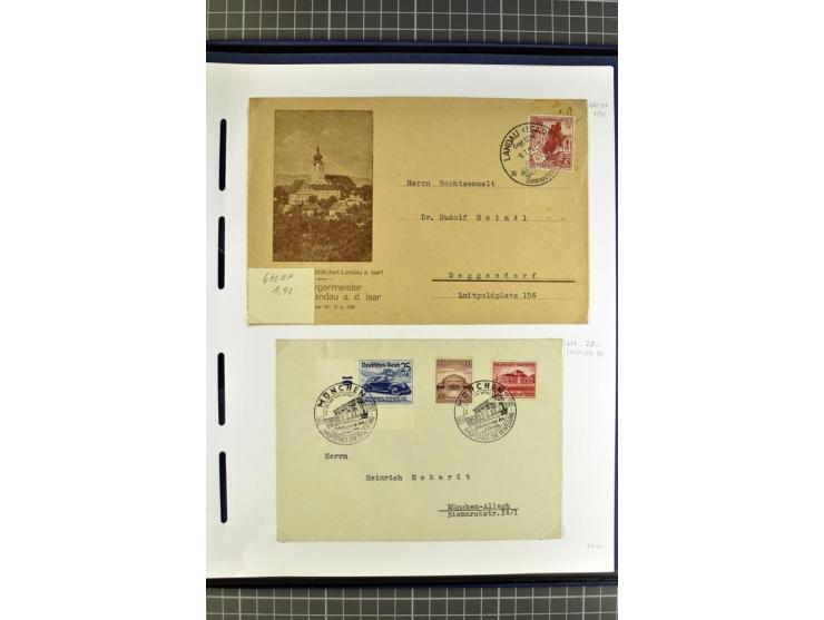 1872/1945, umfangreiche Sammlung Briefe und Karten ab Brustschilde mit nachverwendeten Stempeln, Hufeisenstempeln, des Weiter