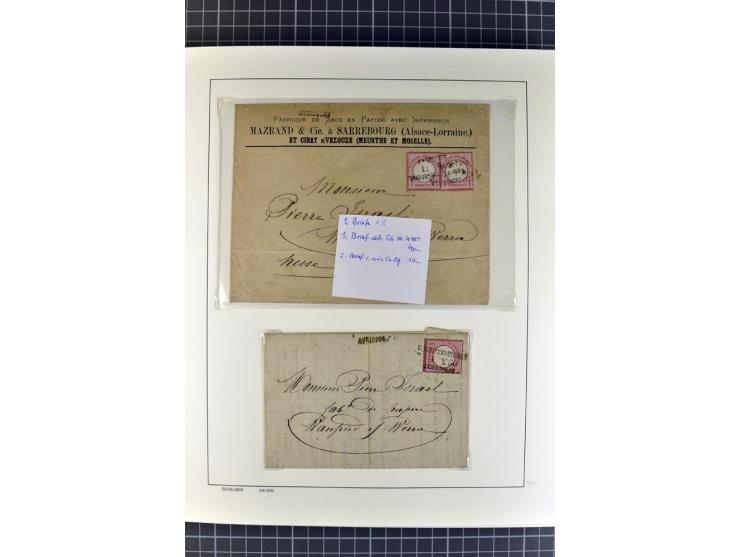 1872/1945, umfangreiche Sammlung Briefe und Karten ab Brustschilde mit nachverwendeten Stempeln, Hufeisenstempeln, des Weiter