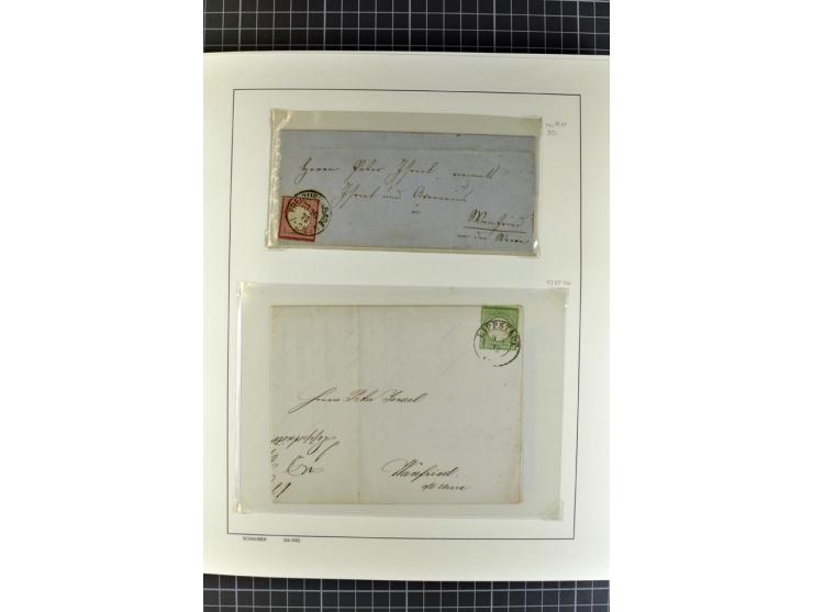 1872/1945, umfangreiche Sammlung Briefe und Karten ab Brustschilde mit nachverwendeten Stempeln, Hufeisenstempeln, des Weiter