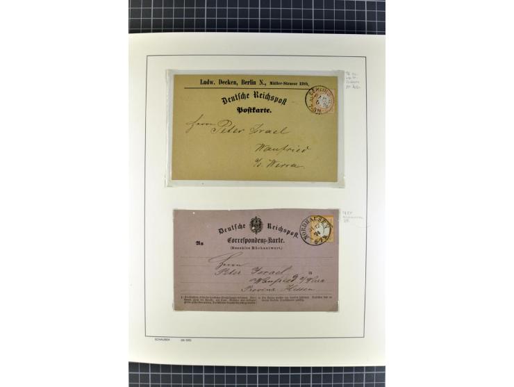 1872/1945, umfangreiche Sammlung Briefe und Karten ab Brustschilde mit nachverwendeten Stempeln, Hufeisenstempeln, des Weiter