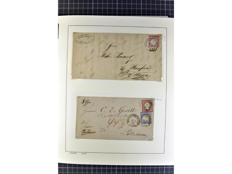 1872/1945, umfangreiche Sammlung Briefe und Karten ab Brustschilde mit nachverwendeten Stempeln, Hufeisenstempeln, des Weiter