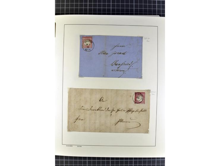 1872/1945, umfangreiche Sammlung Briefe und Karten ab Brustschilde mit nachverwendeten Stempeln, Hufeisenstempeln, des Weiter