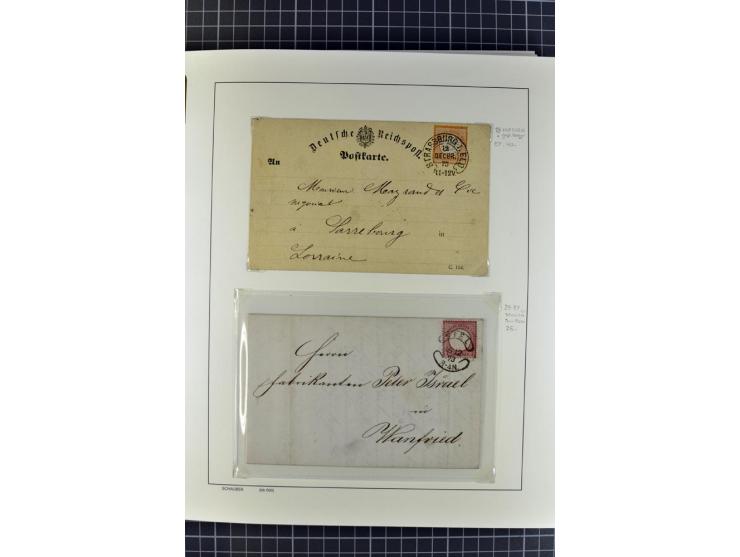 1872/1945, umfangreiche Sammlung Briefe und Karten ab Brustschilde mit nachverwendeten Stempeln, Hufeisenstempeln, des Weiter