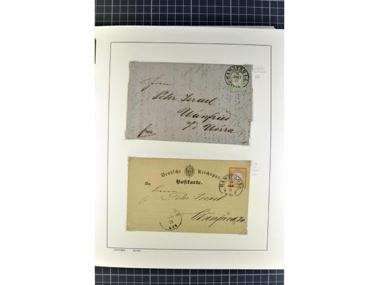 1872/1945, umfangreiche Sammlung Briefe und Karten ab Brustschilde mit nachverwendeten Stempeln, Hufeisenstempeln, des Weiter