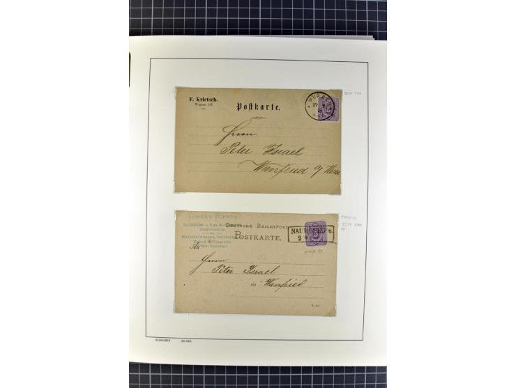 1872/1945, umfangreiche Sammlung Briefe und Karten ab Brustschilde mit nachverwendeten Stempeln, Hufeisenstempeln, des Weiter