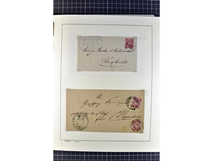 1872/1945, umfangreiche Sammlung Briefe und Karten ab Brustschilde mit nachverwendeten Stempeln, Hufeisenstempeln, des Weiter