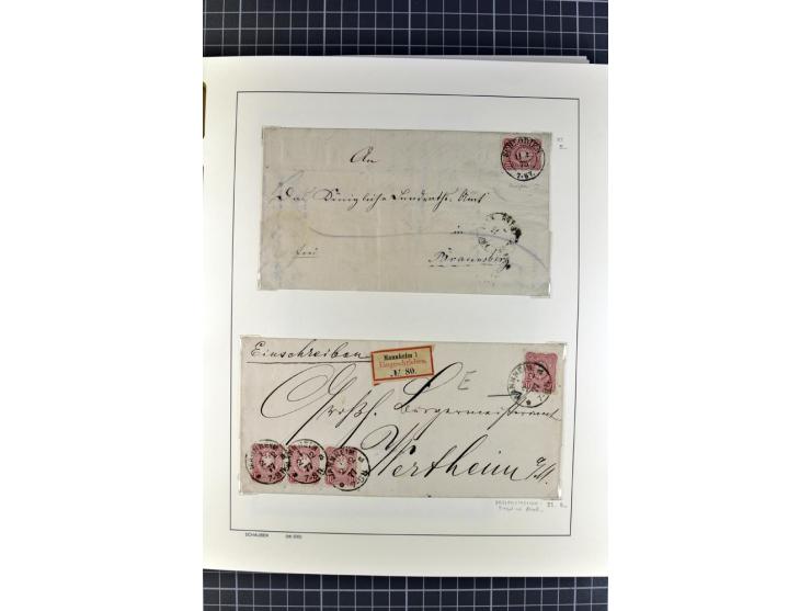 1872/1945, umfangreiche Sammlung Briefe und Karten ab Brustschilde mit nachverwendeten Stempeln, Hufeisenstempeln, des Weiter