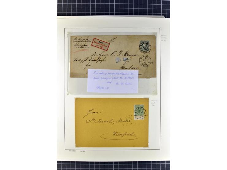1872/1945, umfangreiche Sammlung Briefe und Karten ab Brustschilde mit nachverwendeten Stempeln, Hufeisenstempeln, des Weiter