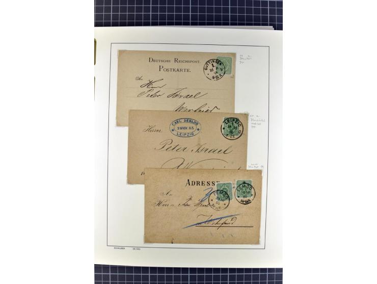 1872/1945, umfangreiche Sammlung Briefe und Karten ab Brustschilde mit nachverwendeten Stempeln, Hufeisenstempeln, des Weiter