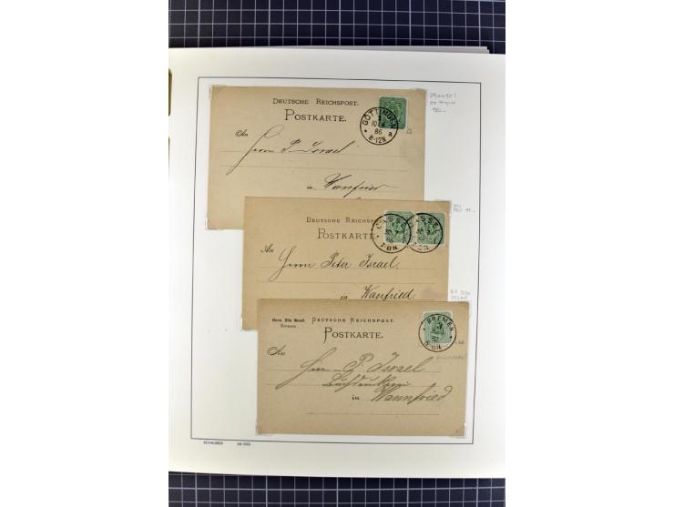 1872/1945, umfangreiche Sammlung Briefe und Karten ab Brustschilde mit nachverwendeten Stempeln, Hufeisenstempeln, des Weiter