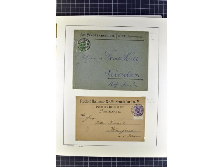 1872/1945, umfangreiche Sammlung Briefe und Karten ab Brustschilde mit nachverwendeten Stempeln, Hufeisenstempeln, des Weiter