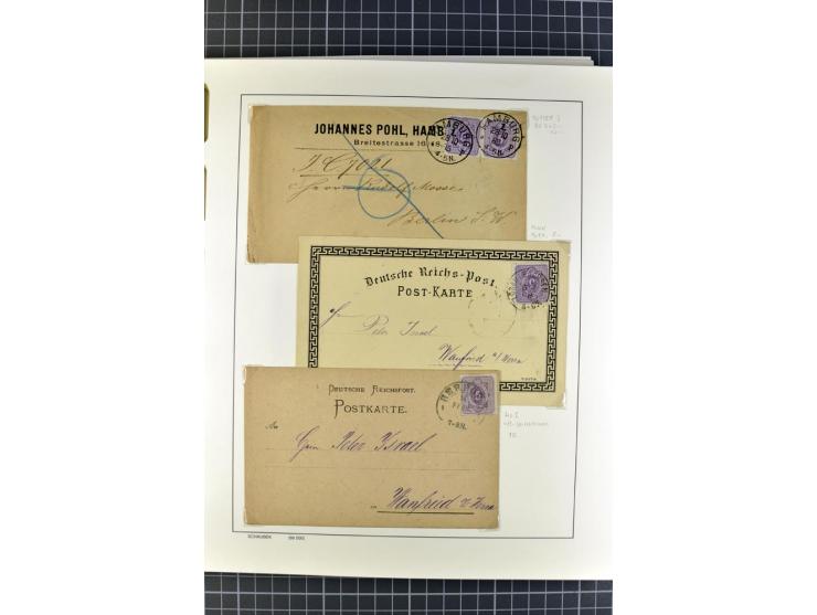 1872/1945, umfangreiche Sammlung Briefe und Karten ab Brustschilde mit nachverwendeten Stempeln, Hufeisenstempeln, des Weiter