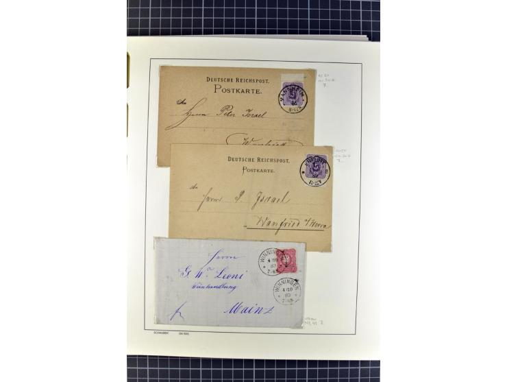 1872/1945, umfangreiche Sammlung Briefe und Karten ab Brustschilde mit nachverwendeten Stempeln, Hufeisenstempeln, des Weiter