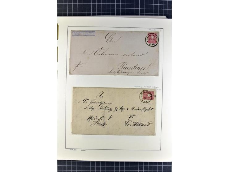 1872/1945, umfangreiche Sammlung Briefe und Karten ab Brustschilde mit nachverwendeten Stempeln, Hufeisenstempeln, des Weiter