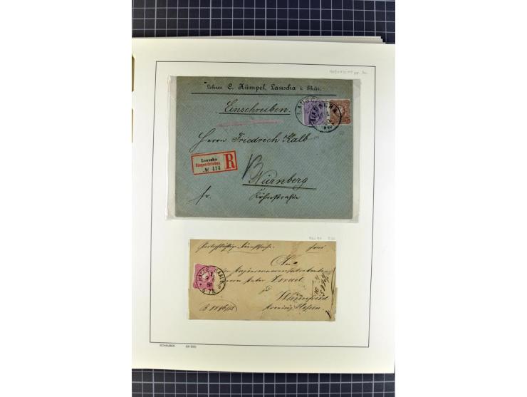1872/1945, umfangreiche Sammlung Briefe und Karten ab Brustschilde mit nachverwendeten Stempeln, Hufeisenstempeln, des Weiter