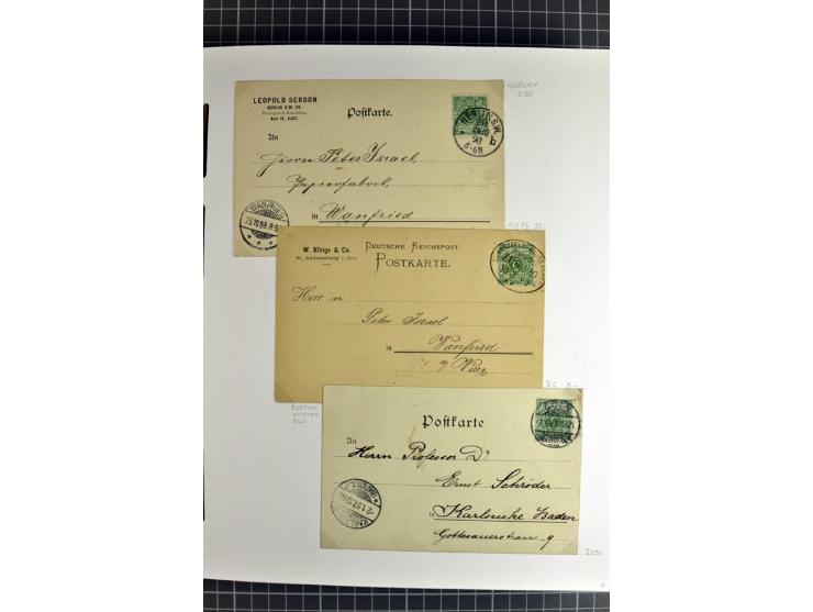 1872/1945, umfangreiche Sammlung Briefe und Karten ab Brustschilde mit nachverwendeten Stempeln, Hufeisenstempeln, des Weiter