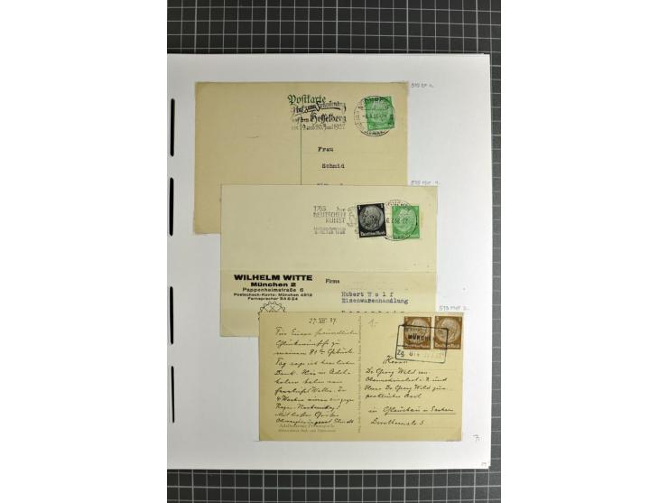 1872/1945, umfangreiche Sammlung Briefe und Karten ab Brustschilde mit nachverwendeten Stempeln, Hufeisenstempeln, des Weiter