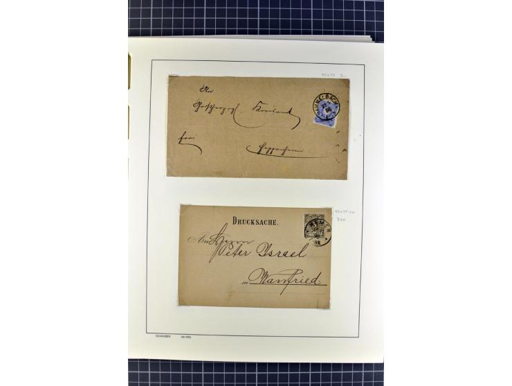 1872/1945, umfangreiche Sammlung Briefe und Karten ab Brustschilde mit nachverwendeten Stempeln, Hufeisenstempeln, des Weiter