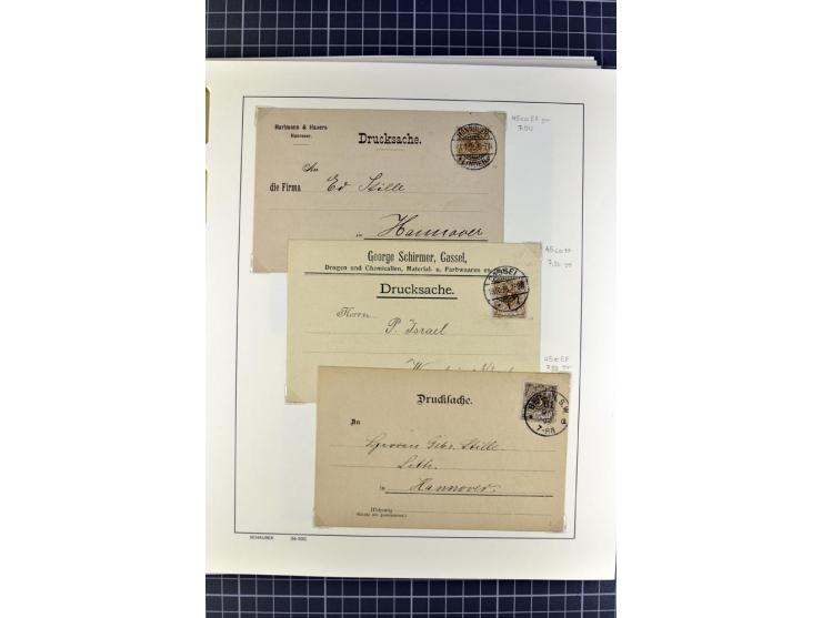1872/1945, umfangreiche Sammlung Briefe und Karten ab Brustschilde mit nachverwendeten Stempeln, Hufeisenstempeln, des Weiter